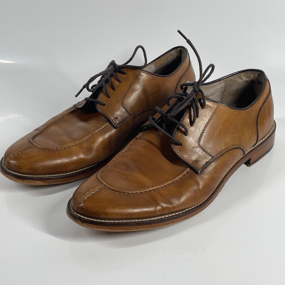 Joseph Abboud Mens Brown Italian Leather Split Toe Derby Dress Shoes 10.5 Preppy